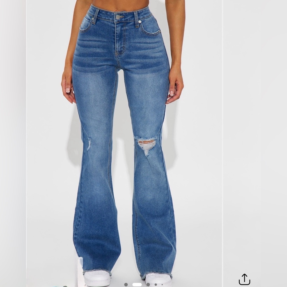 Fashion Nova Blue Flare Jeans